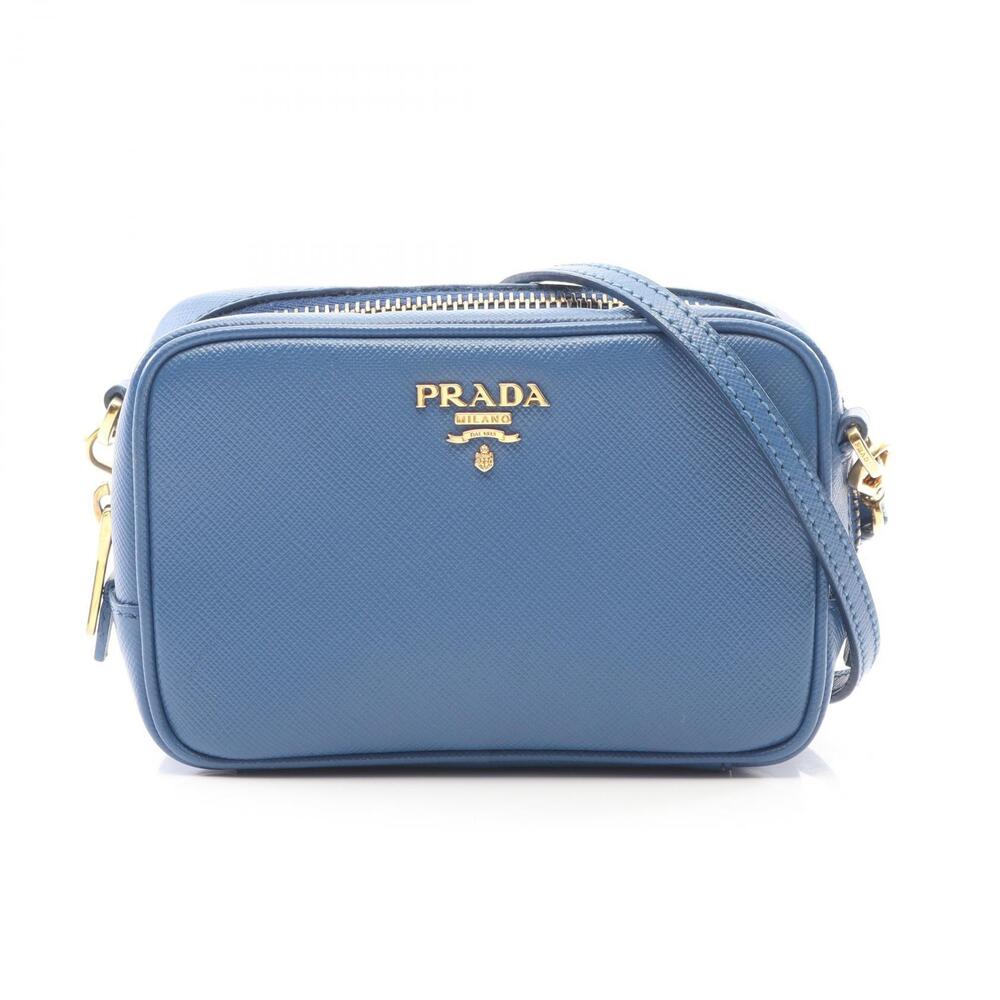 Prada Shoulder Bag Saffiano Leather Blue